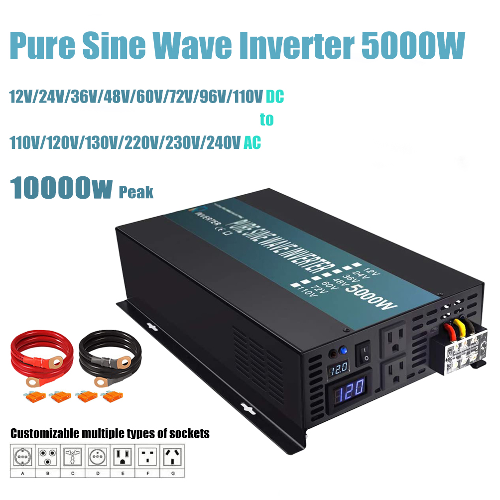 Pure Sine Wave Inverter 5000W 48V 220V - Reine Sinus-wechselrichter 5000W 24V 220V Power