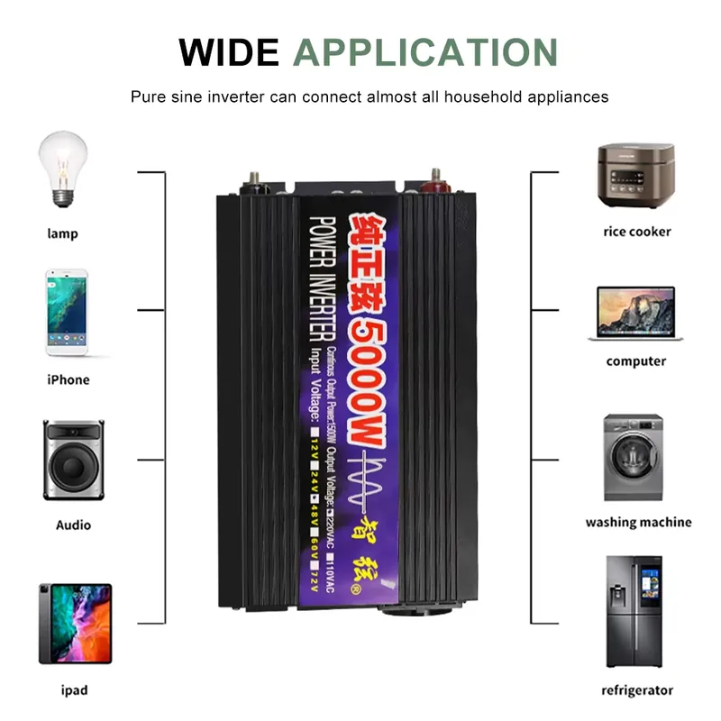 SMARAAD 5000W 12V 24V 48V DC z – Pure Sine Wave Inverter 5000W 48V 220V Bewertung und Preis