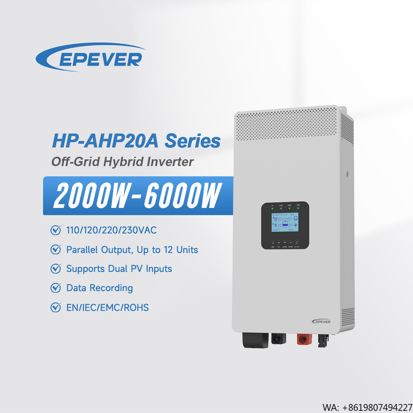 Epever Wechselrichter DC 24V 4 – Hybrid Solar Inverter 5.5Kw Mppt 48V Bewertung und Preis