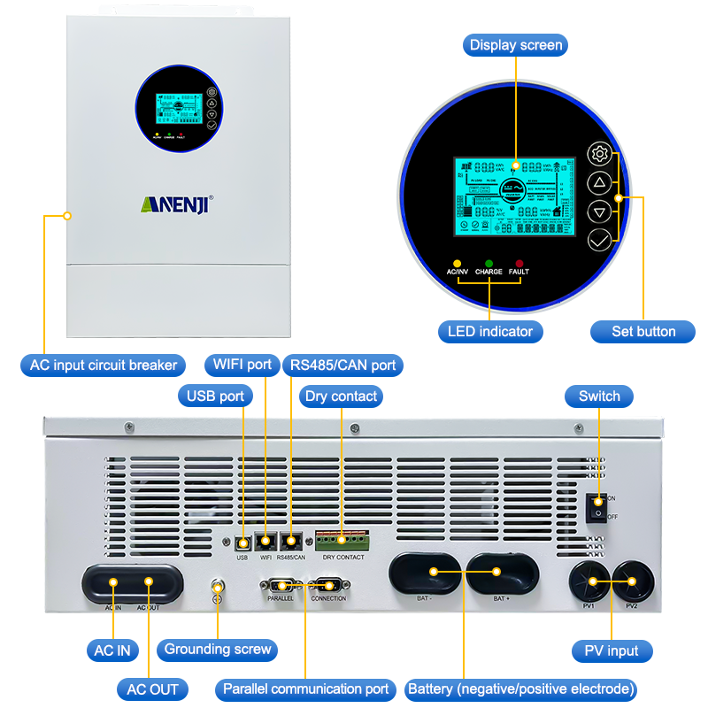 ANENJI Split-Phase 12KW 48V Hy – Off Grid Solar Inverter 48V 6000W Bewertung und Preis