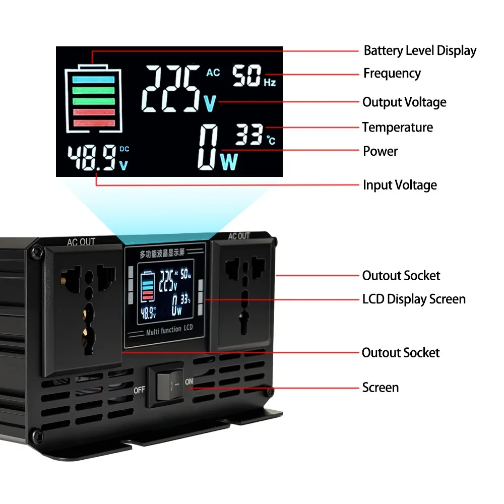 Reiner Sinus-Wechselrichter DC – Pure Sine Wave Inverter 5000W 48V 220V Bewertung und Preis