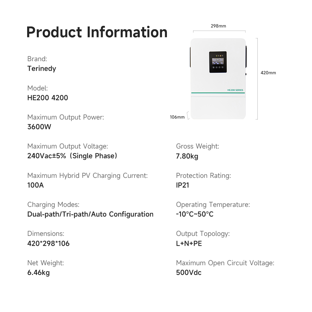 3,6kW 5,5kW 6,2kW 11kW 3kVA 5k – Hybrid Solar Inverter 5.5Kw Mppt 48V Bewertung und Preis