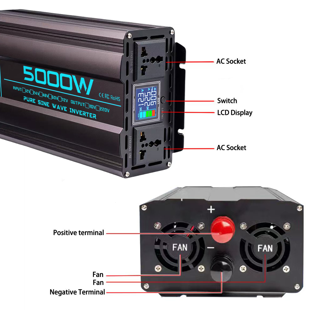 Reiner Sinus-Wechselrichter DC – Pure Sine Wave Inverter 5000W 48V 220V Bewertung und Preis